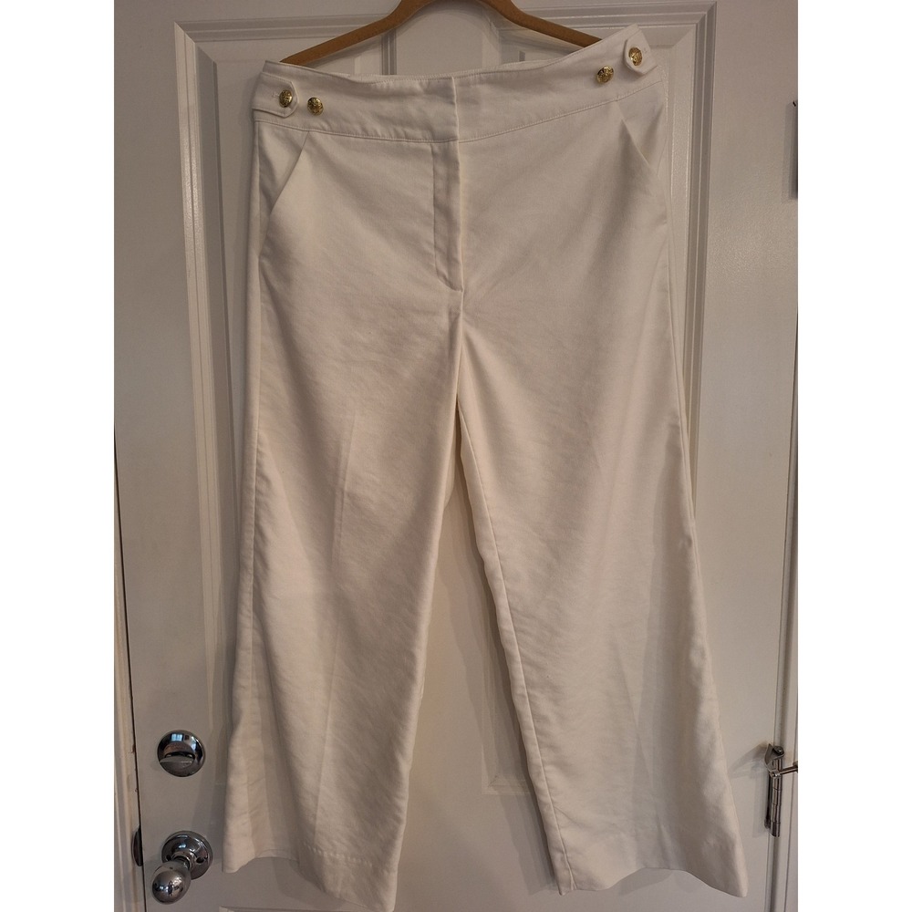 Veronica Beard Cropped High Wide Leg Cord Pants Size 12